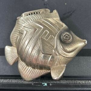 Tropical Fish Table Lighter Art Deco Style Made in Occupied Japan Silver Plated